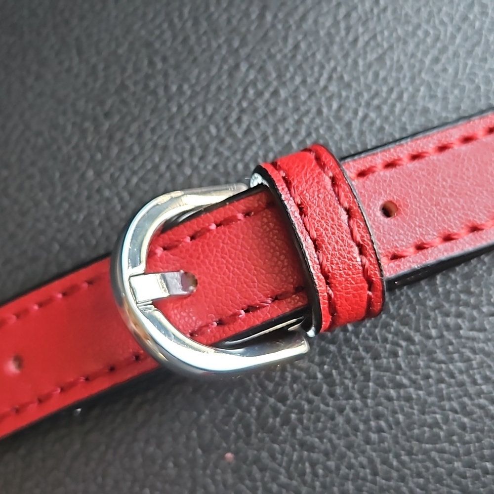 Calvin Klein Handbag Replacement Strap Red / Silver Toned Hardware - Picture 5 of 7